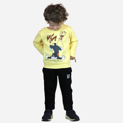 Tom n Jerry Sweatshirt and Black Fleece Trouser Set