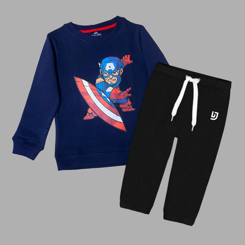 Captain America Sweatshirt And Black Trouser Set